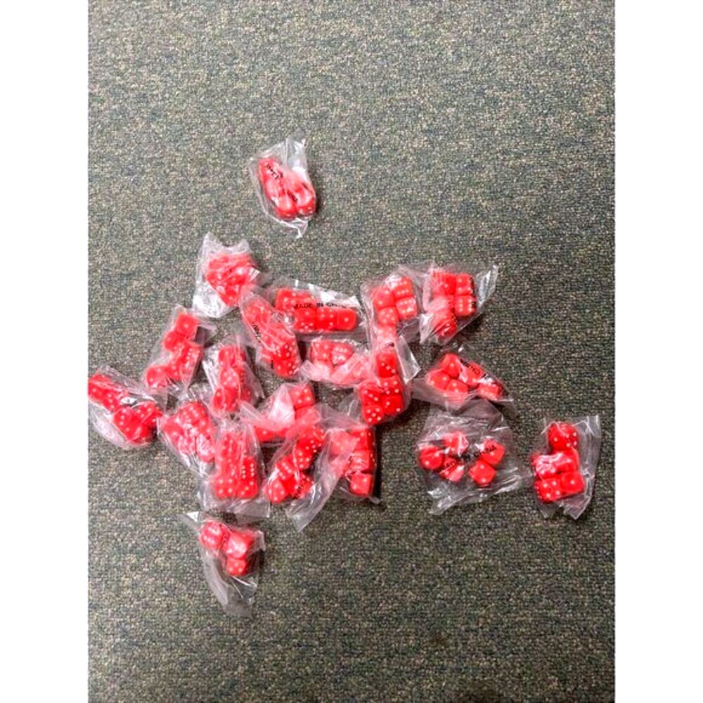 20 Sets Of 5 Dice Rounded Red New Math Manipulatives Homeschool Operations - Picture 2 of 8